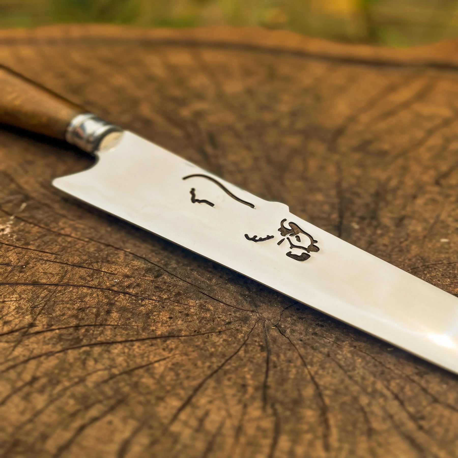 Faca de Churrasco 10" 3mm Lâmina Wagyu com Cabo madeira + Case especial em couro